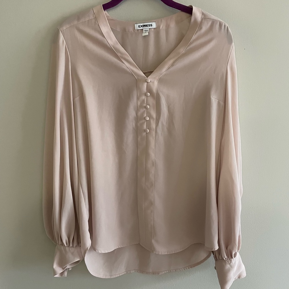 Express Button Blouse - Light Pink